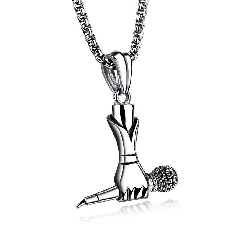 Wholesale Microphone Hip Hop Pendant Necklace